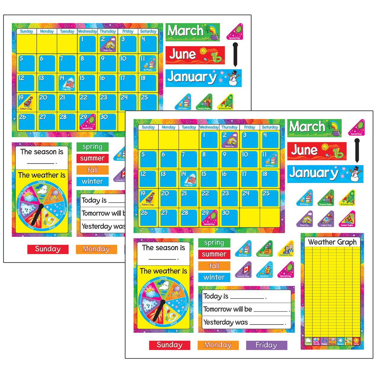 TREND Enterprises® Year Around Calendar Bulletin Board Set, Set of 2